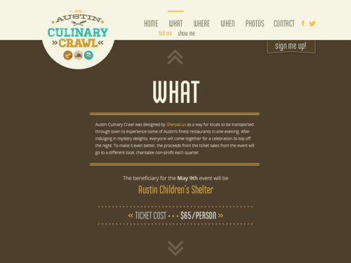 Austin Culinary Crawl Website Design