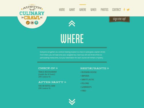 Austin Culinary Crawl Website Design