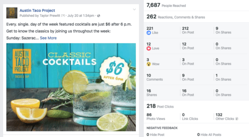 ATP Social Ad: "Classic Cocktails $6"