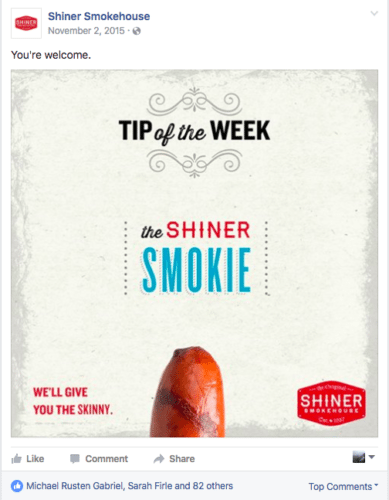 Shiner Sausage Ad