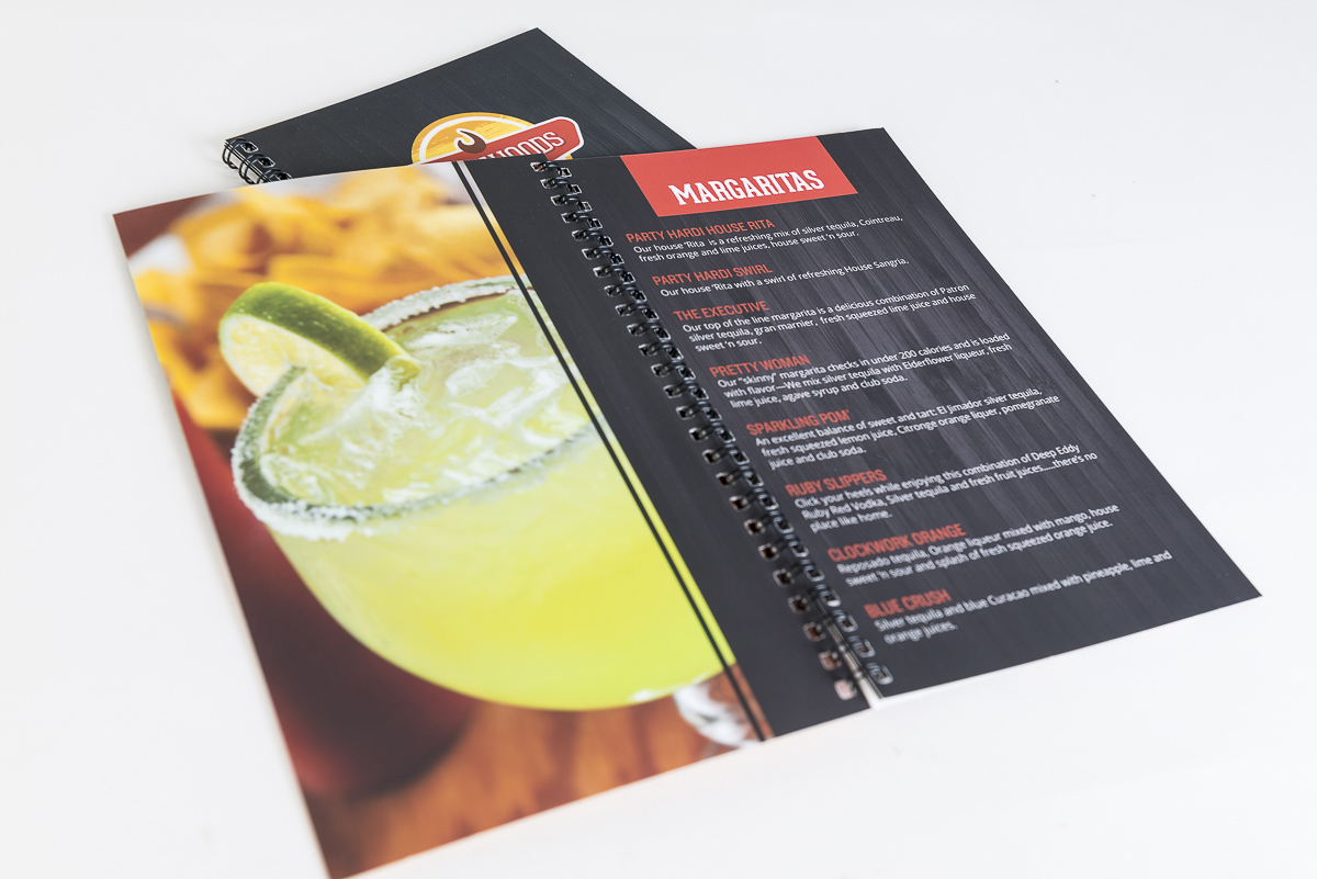 Hardihoods Bar Menu Design (margaritas)