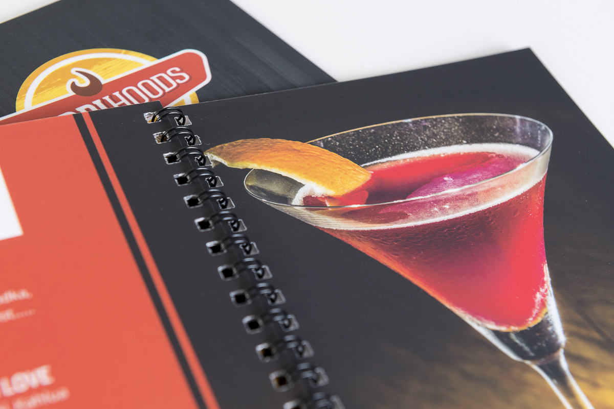 Hardihoods bar menu design (cocktails)