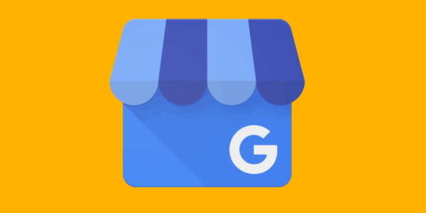 Google My Business logo on yellow background