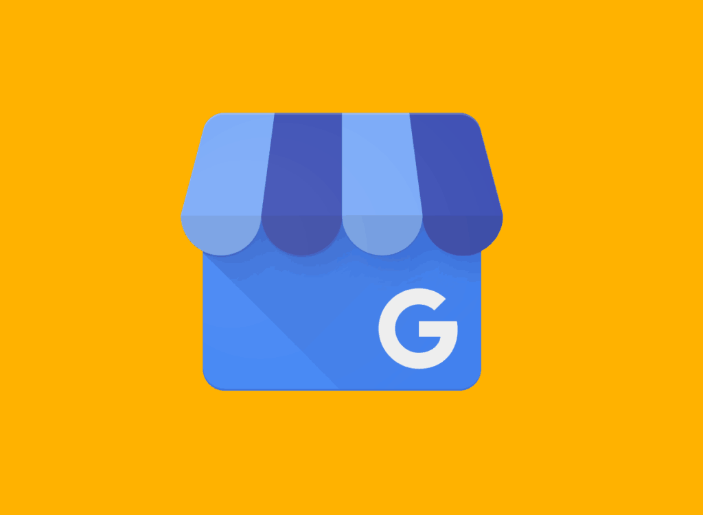 Google My Business logo on yellow background