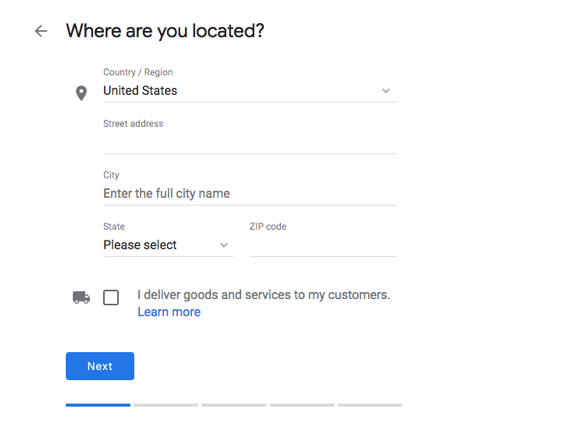 Google My Business step 3 is all about your location details