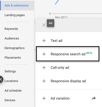 Google ads where to find responsive search