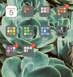 Apps organized by colors