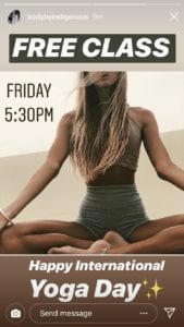 Free Yoga class Instagram Story