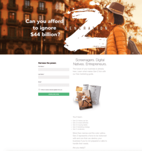 Gen Z Landing Page Form Fill Example