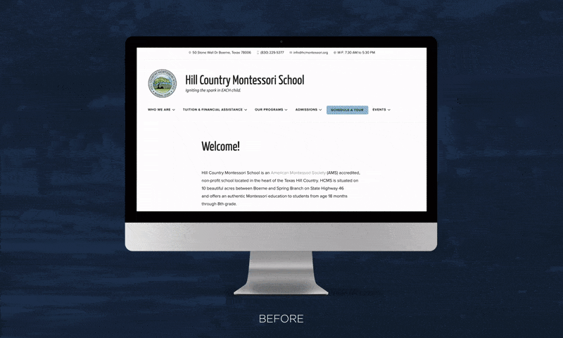 Envision Creative's new website design mockup for HCMS new website